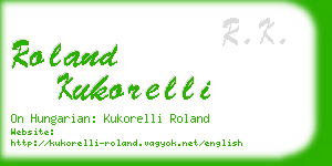 roland kukorelli business card